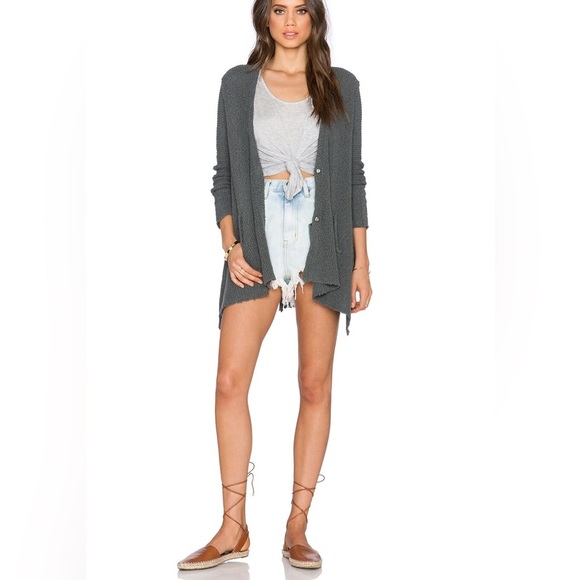 Free People Shark Hem Cardigan Size Small - Picture 2 of 10